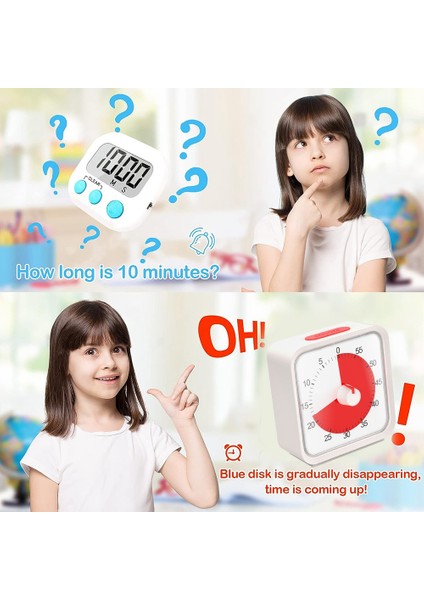 Mutfak Için Pomodoro Zamanlayıcı, Zaman Yönetimi Çalışması Sınıf Zamanlayıcı, Sessiz Operasyonlu 60 Dakikalık Görsel Zamanlayıcı -C (Yurt Dışından) fırsatları