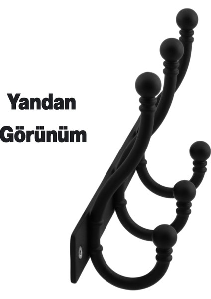 Metal Siyah 3'lü Portmanto Vestiyer Duvar Monteli Dolap Askılığı Vidalı Elbise Asma 1 Adet fırsatları