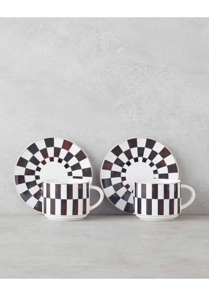 Emberly New Bone China 4 Parça 2 Kişilik Çay Fincanı Takımı 230 ml Kahverengi fiyatları