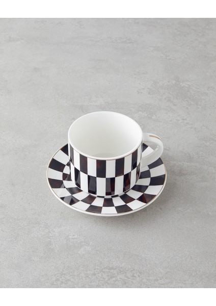 Emberly New Bone China 4 Parça 2 Kişilik Çay Fincanı Takımı 230 ml Kahverengi modelleri