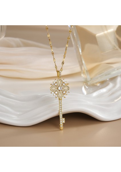 Yeni Kıdemli Işık Duygusu Lüks Titanyum Çelik Kolye Kadın Niş Tasarım Baharatlı Kız Inci Köprücük Kemiği Zinciri Moda Yüz Aksesuarları ile (Yurt Dışından)