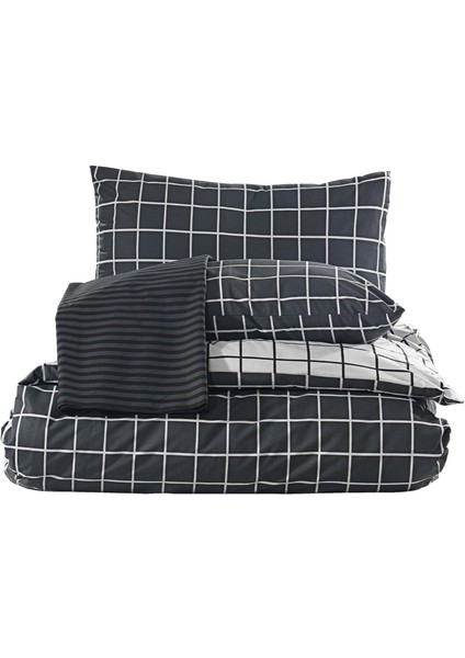 Cross Ranforce Tek Kişilik Nevresim Takımı %100 Pamuk Füme