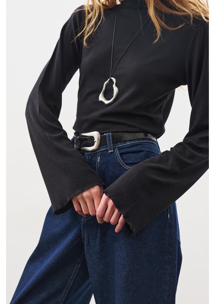 Balıkçı Yaka Bluz Siyah indirimleri