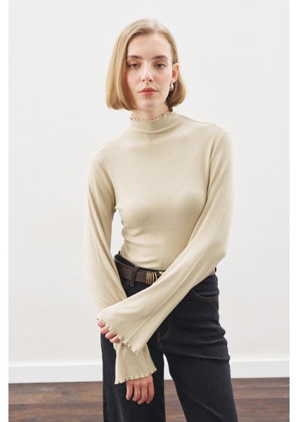 Balıkçı Yaka Bluz Taş