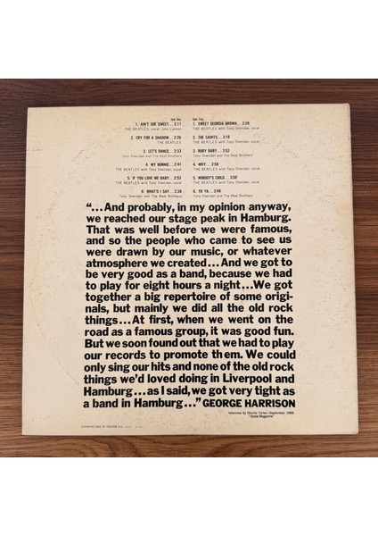The Beatles Featuring Tony Sheridan – The Beatles 1961 fiyatları