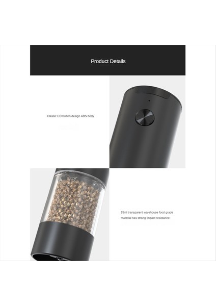 Elektrik Tuz ve Karabiber Öğütücü Bir El Otomatik Çalışma Ayarlanabilir Kaba Pille Destekli Otomatik Taşlama B (Yurt Dışından) fiyatları