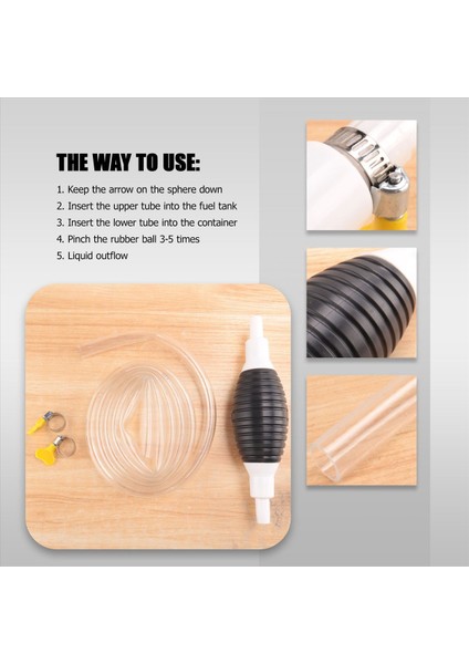 2m Yüksek Akışlı Sifon El Pompası Taşınabilir Manuel Araç Yakıt Transfer Pompası (Yurt Dışından) indirimleri