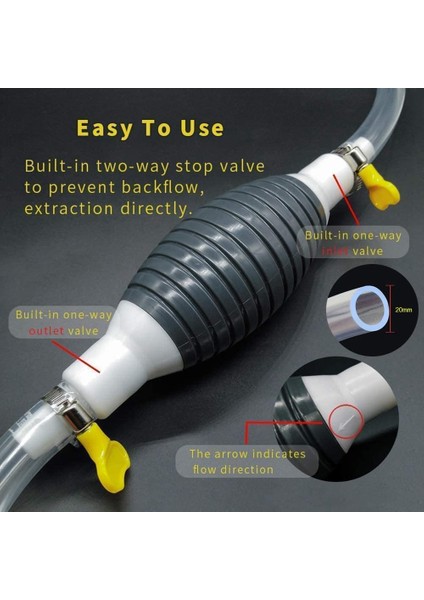 Çok Işlevli Sıvı Emme Pompası, Manuel Yakıt Transfer Pompası (2 Metre) (Yurt Dışından) fırsatları