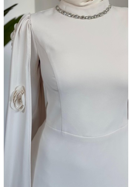 Aliya Pelerini Güllü Balık Abiye Krem fırsatları