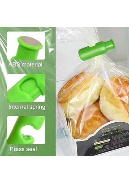 Bagclamp Atıştırmalık Ekmek Sızdırmazlık Klipsli Ekmek Torbası Kelepçe Portatif Pres Atıştırmalık Çanta Klips Plastik Kapalı Çanta Tutucu, B (Yurt Dışından) indirimleri
