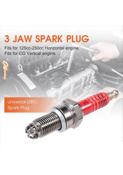 Adet 3 Elektrotlu Buji D8TC 125CC 150CC 200CC 250CC Için (Yurt Dışından) indirimleri