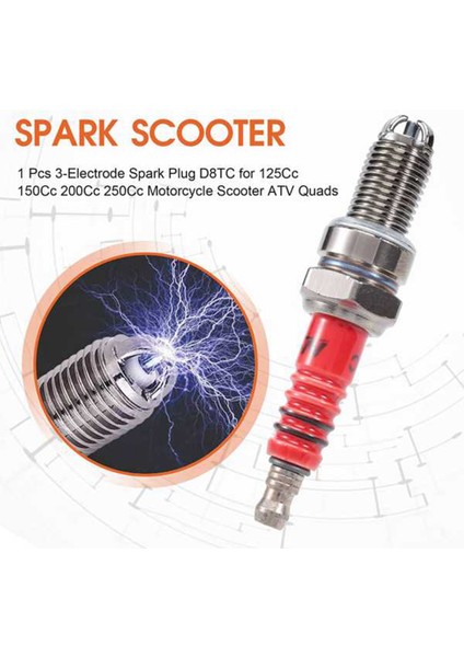 125CC 150CC 200CC 250CC Için 10 Adet 3 Elektrotlu Buji D8TC (Yurt Dışından) fırsatları