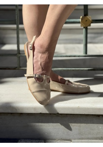 Senorita Bantlı Arkası Açık Kadın Babet Rahat ve Modern Büyük Numara