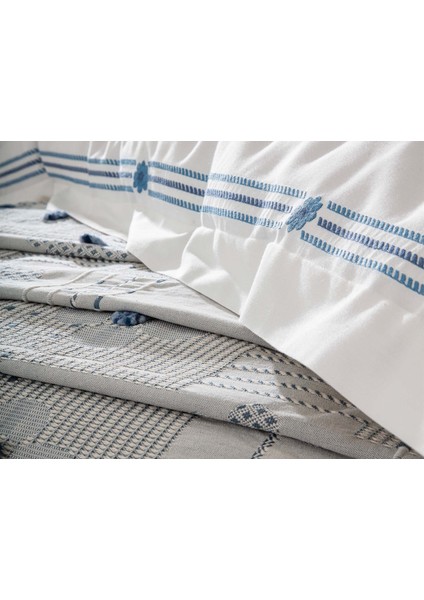 Nazende Nevresim ve Pike Seti Çift Kişilik Indigo modelleri