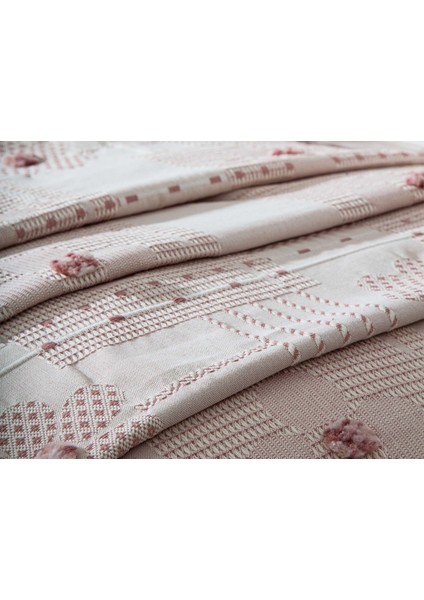 Nazende Nevresim ve Pike Seti Çift Kişilik Pudra modelleri