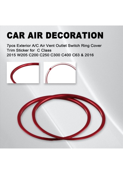 Mercedes Için 7 Adet Kırmızı Dış Klima Havalandırma Çıkış Halkası Kapağı Döşemesi (Yurt Dışından) indirimleri