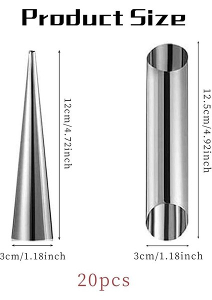 Cannoli Pişirme Kalıp Seti, Krem Boynuz Kalıp Krem Paslanmaz Çelik Cannoli Tüp Kalıpları Koni Pişirme Kalıp (Yurt Dışından) modelleri