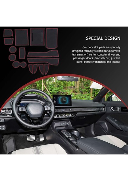 2022+ Honda Civic 11. Nesil Kapı Yuvası Minderi Kaymaz, Kırmızı (Yurt Dışından) modelleri