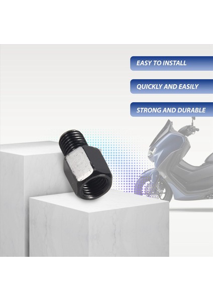 2 Adet Motosiklet Ayna Adaptörü Saat Yönünde 8 Mm'den 10 Mm'ye Siyah Dönüştürür (Yurt Dışından) modelleri