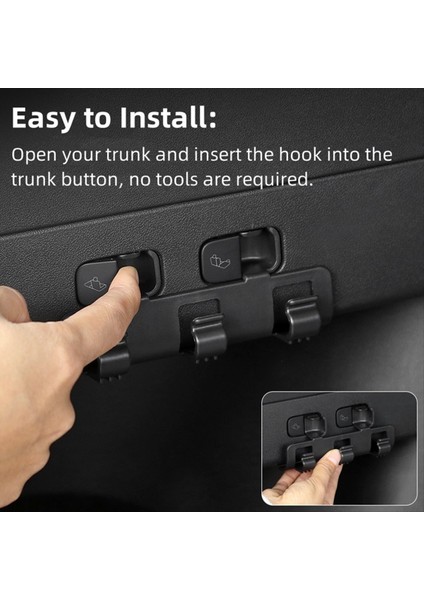 Tesla Model Y 21-24 Bagaj Düzenleyici Kancası, Bagaj Alışveriş Çantası Kancaları (Yurt Dışından)