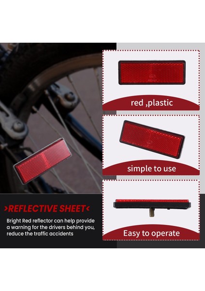 Motosikletler, Atv'ler ve Motosikletler Için Evrensel Dikdörtgen Kırmızı Reflektörler (Yurt Dışından) indirimleri