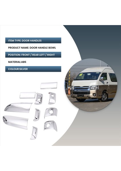 Toyota Hiace 2005-2015 Için 10 Adet Abs Krom Kapı Kolu Kase Paneli (Yurt Dışından) fırsatları