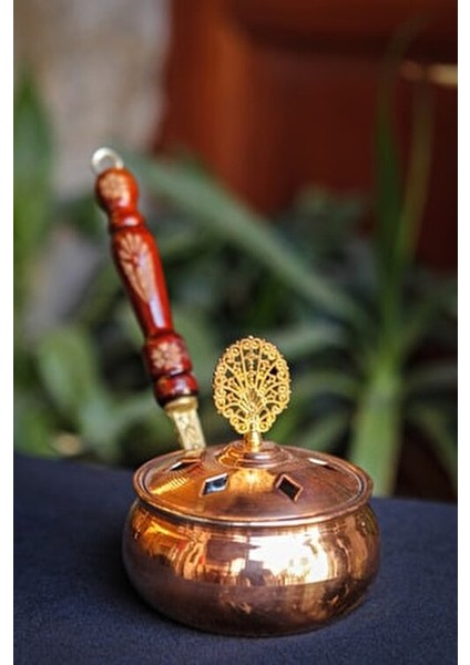 Bakır Buhurdanlık Şık Tasarım 1 Mum Gözü ile Modern Dekorasyon İçin modelleri