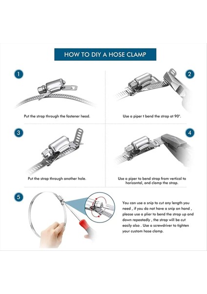 3,5 M Hortum Kelepçesi Kayışı Ayarlanabilir Sonsuz Dişli Boru Kanalı Hortum Kelepçesi (Yurt Dışından) indirimleri
