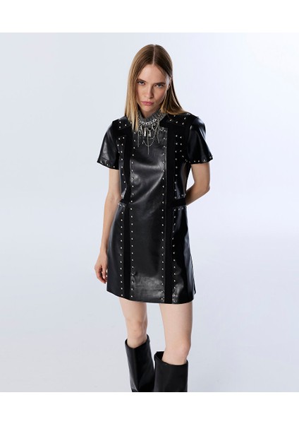 TROK BASKILI DERİ GÖRÜNÜMLÜ ELBİSE TW6250002203001 modelleri