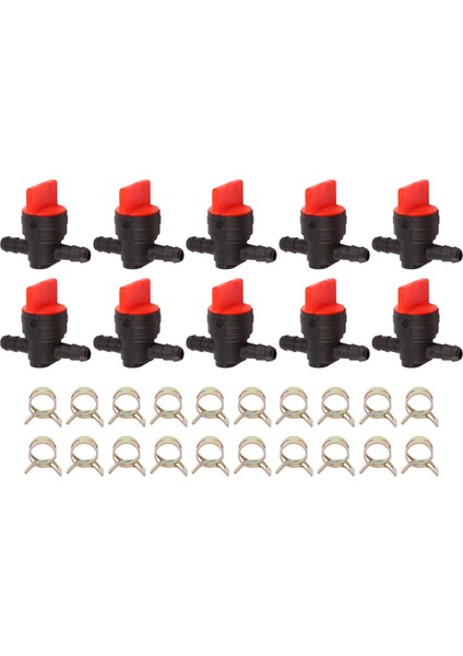 10 Adet 494768 1/4 Inç Yakıt Hattı Için Kelepçeli Yakıt Kapatma Vanası (Yurt Dışından)