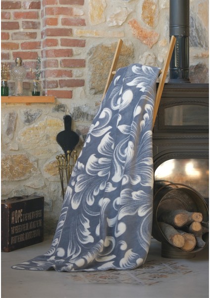 Bloom Pamuklu Battaniye Koyu Gri Tek Kişilik 150X200 cm