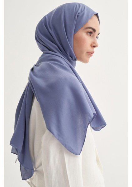 Şantuk Çift Taraflı Ipekli Şal Kot Mavi