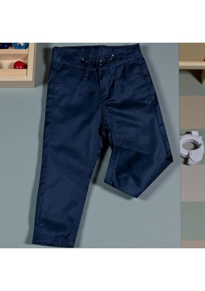 Klasik Kesim Ince Gabardin Pantolon - RN25PNT-LACIVERT-5 Yaş Lacivert