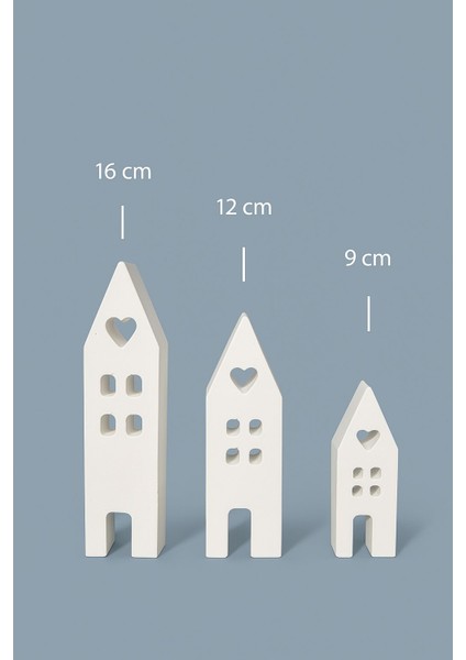 3’lü Seramik Dekor Ev Aksesuarı – Kalp Pencereli indirimleri