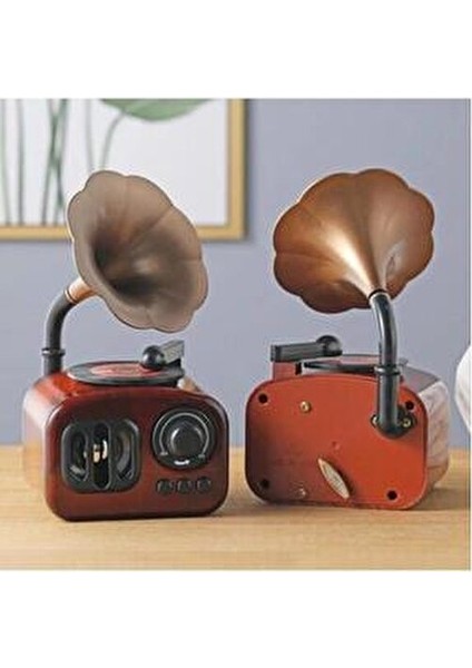 Gramofon Müzik Kutusu Nostaljik Tasarım Plastik Malzeme ile Şık 1 Adet modelleri