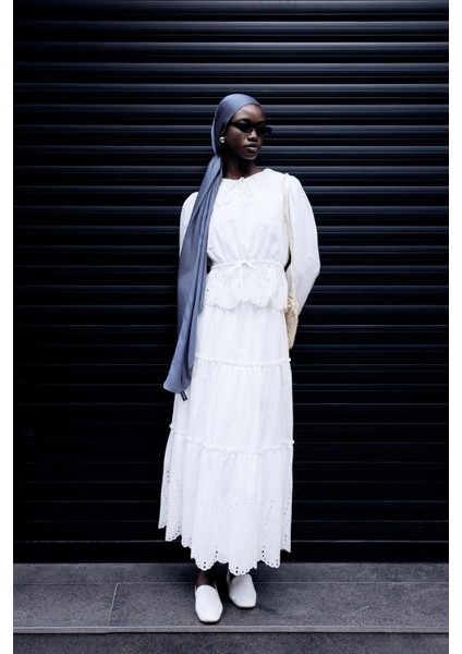 Şantuk Çift Taraflı Ipekli Şal Kot Mavi