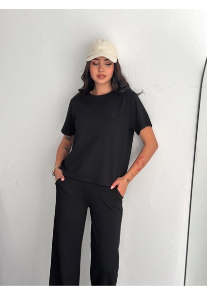 Kadın Modal Kumaş Bisiklet Yaka Tshirt Eşofman Takımı fiyatları