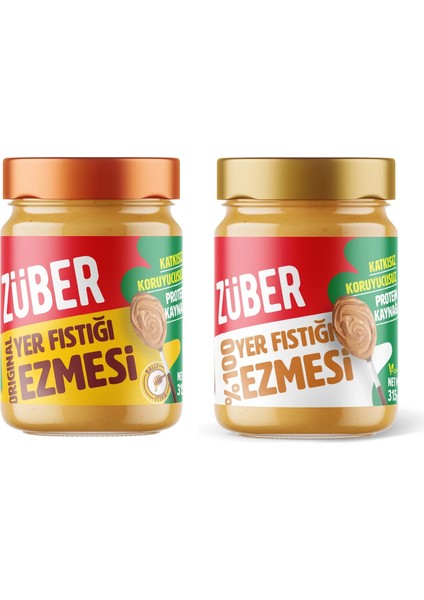 Original Fıstık Ezmesi 315 gr + %100 Fıstık Ezmesi 315 gr 2 Li