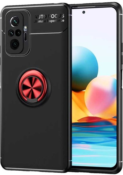 Xiaomi Redmi Note 10 Pro Kılıf Mrsa Ravel Silikon Kapak-Siyah-Kırmızı