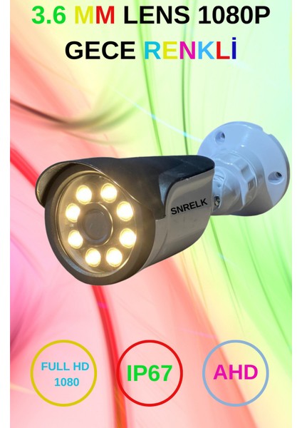 Snrelk Hama Güvenlik Kamerası 4'lü 5mp Lens Warm Ledli Gece Renkli Ahd 320 GB Su Geçirmez fiyatları