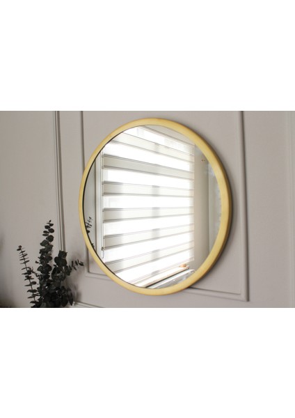 Orijinal Pirinç Çerçeveli Ayna, 50 cm Çapında Pirinç Çerçeve Yuvarlak Ayna, Dekoratif Duvar Aynası, Yuvarlak Pirinç Ayna modelleri