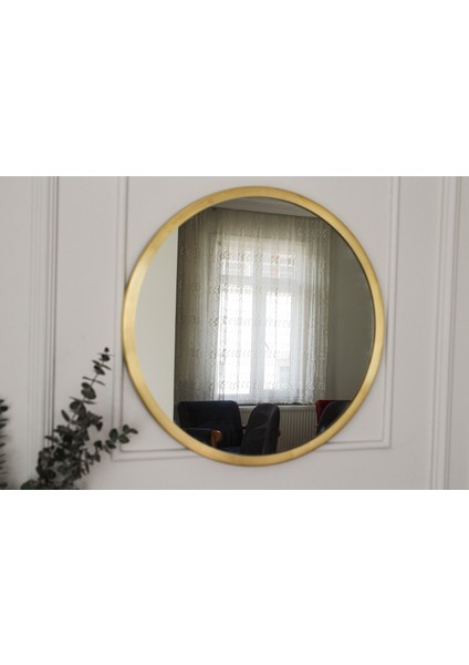 Orijinal Pirinç Çerçeveli Ayna, 50 cm Çapında Pirinç Çerçeve Yuvarlak Ayna, Dekoratif Duvar Aynası, Yuvarlak Pirinç Ayna fırsatları