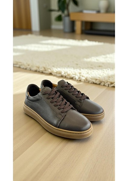 25122 Kahve Hakiki Deri Tam Ortopedik Casual Günlük Erkek Ayakkabı