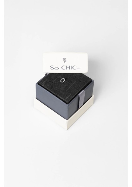 D Harfi 18 Ayar Beyaz Altın Kaplama Gümüş Tek Küpe fırsatları