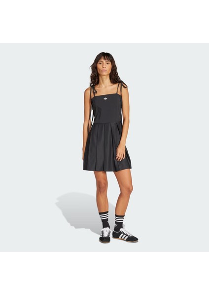 Ribbon Pleated Mini Kadın Elbise