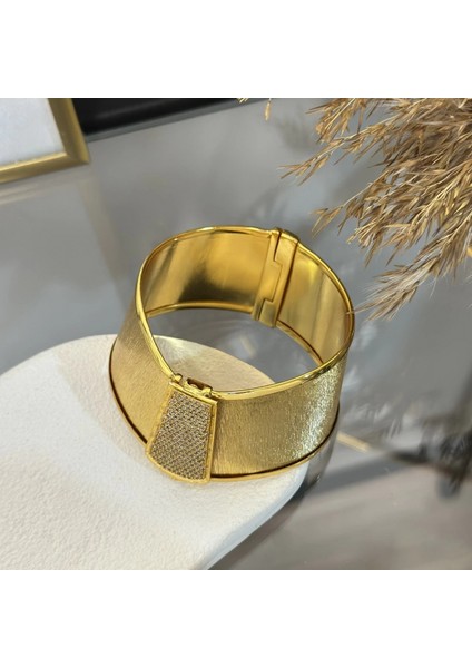 22 Ayar Geniş Taşlı Kumlu Trabzon Kelepçe modelleri