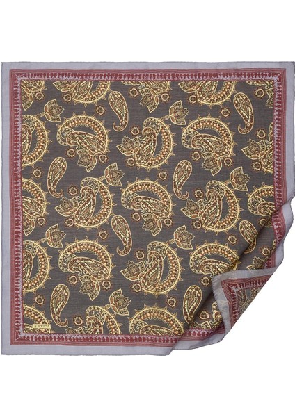 Ipekevi Mezopotamya Model 04 Desenli Tensel Eşarp Siyah Gold