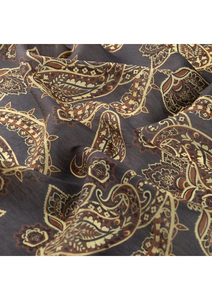 Ipekevi Mezopotamya Model 04 Desenli Tensel Eşarp Siyah Gold fiyatları