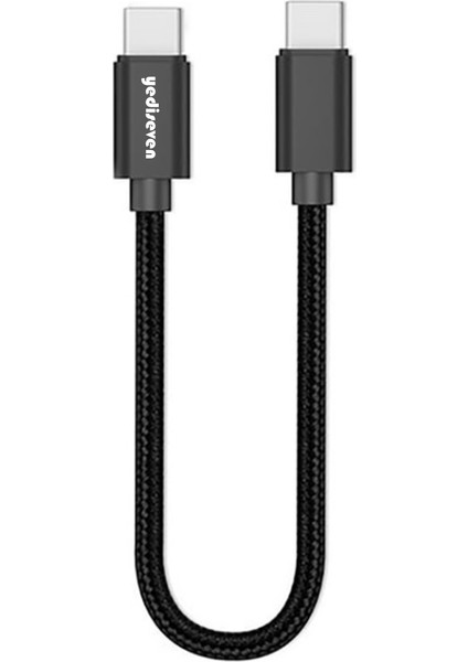 Type C to Type C Android Kısa Şarj Kablosu 60Watt Powerbank Car Play 30 cm