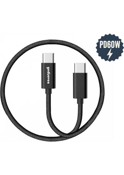 Type C to Type C Android Kısa Şarj Kablosu 60Watt Powerbank Car Play 30 cm fiyatları